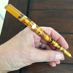 Antique genuine baltic amber pen